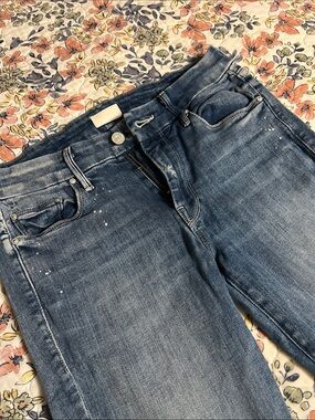 MOTHER The Looker Jeans in Faded Blue Denim